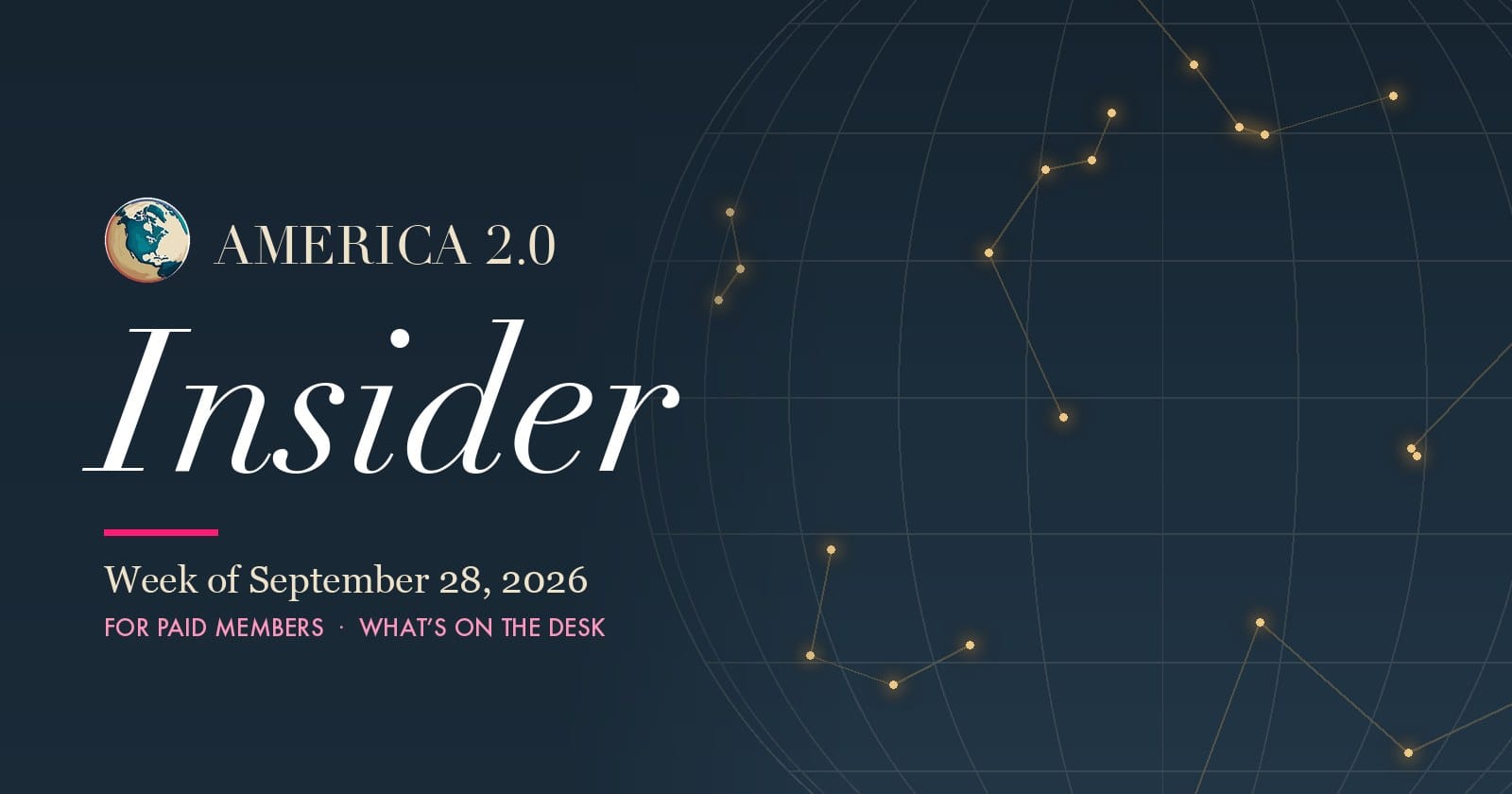 America 2.0 Insider masthead, September 28, 2026