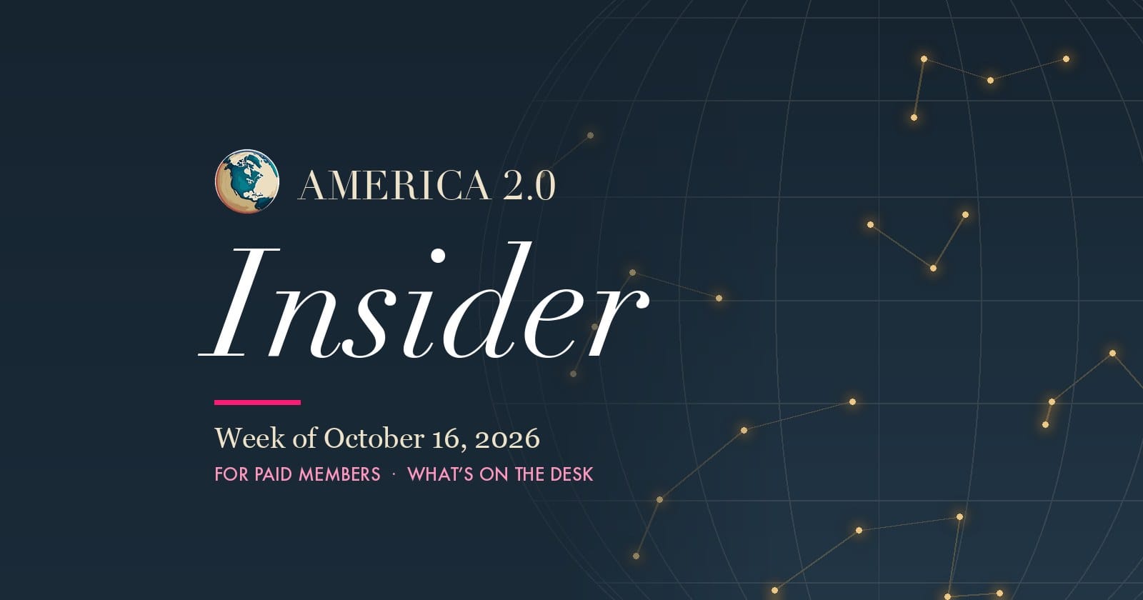 America 2.0 Insider masthead, October 16, 2026