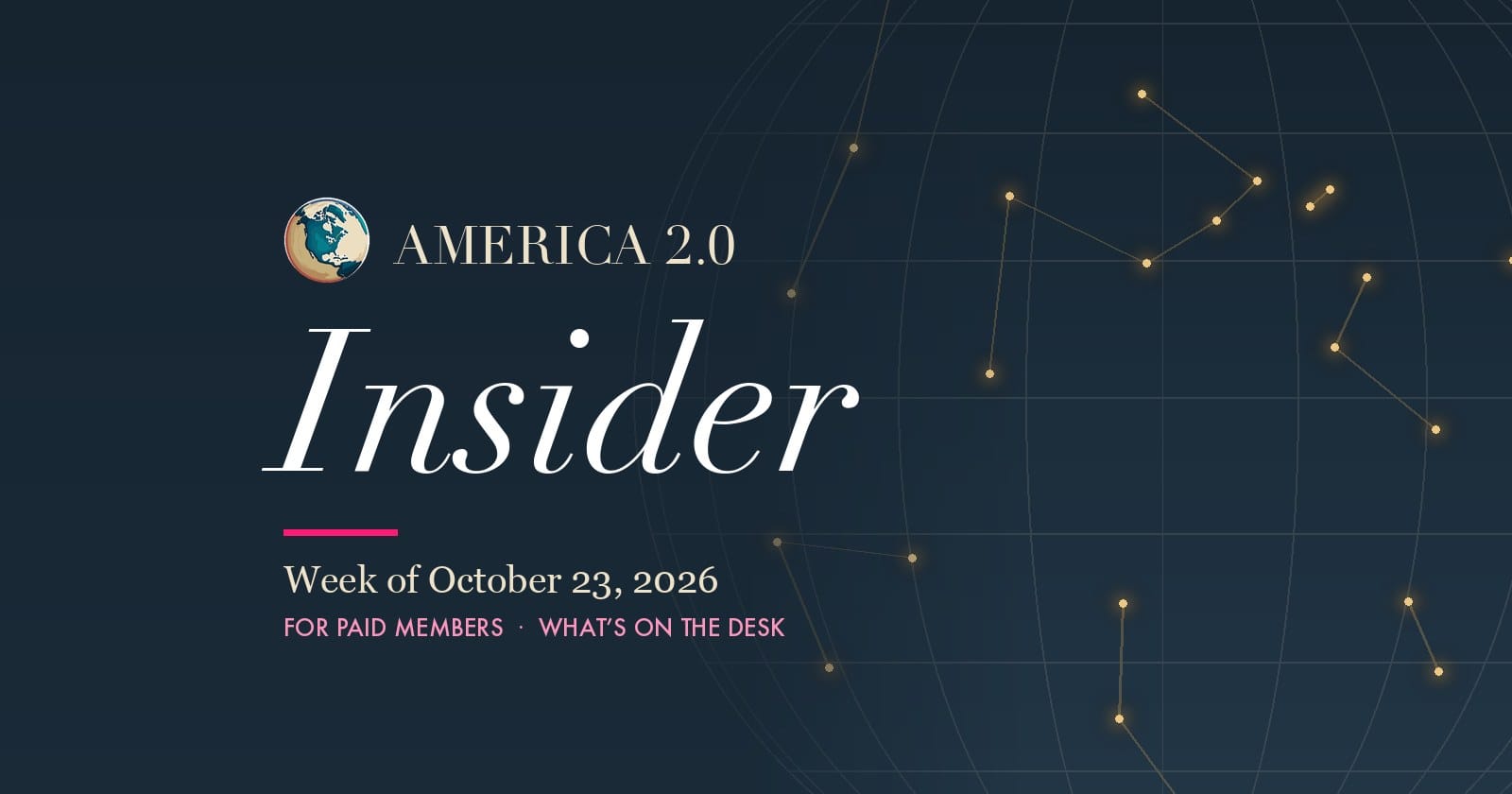 America 2.0 Insider masthead, October 23, 2026